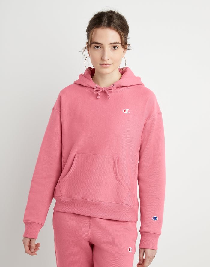 Champion Reverse Weave C Logo Hoodie Dames - Roze - Belgie 3079XKYMH